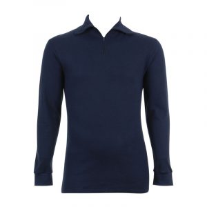 Chemise col zip marine (100% coton)