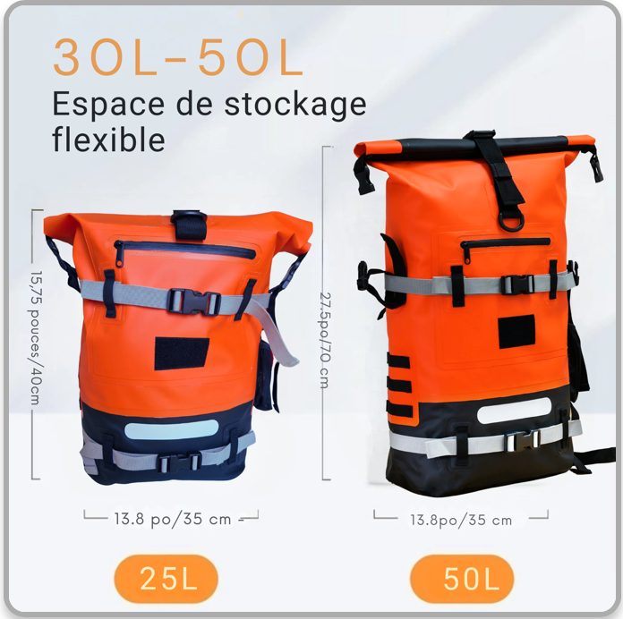 FD Marine 20/40L Modularer wasserdichter Rucksack (orange) – Bild 3