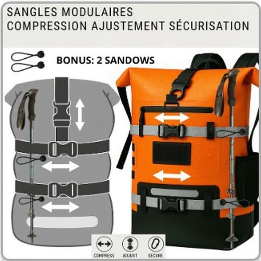 FD Marine 20/40L Modularer wasserdichter Rucksack (orange) – Bild 4