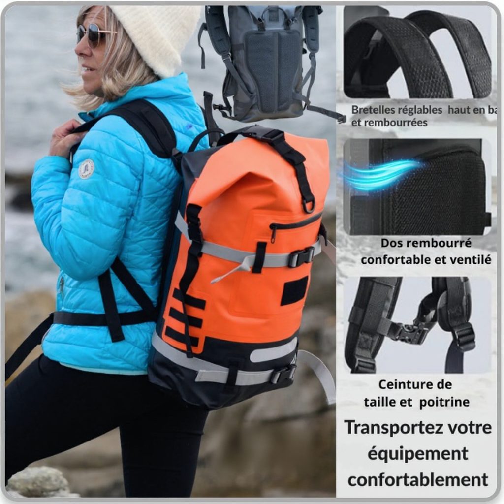 FD Marine 20/40L Modularer wasserdichter Rucksack (orange) – Bild 6