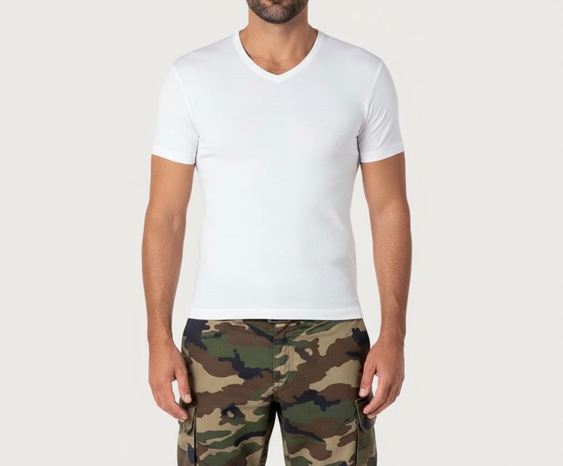 Tee-shirt col V Eminence (manches courtes homme Pur coton)