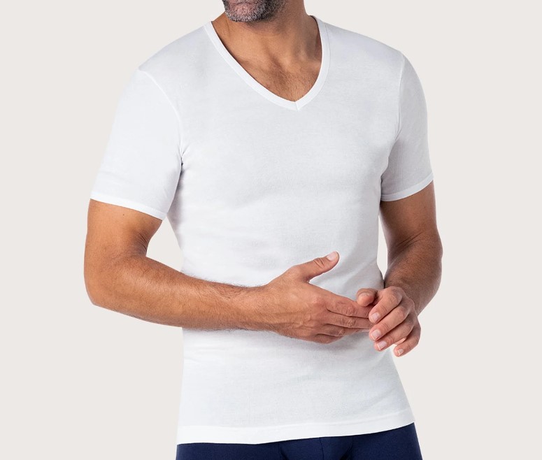 Tee-shirt col V Eminence (manches courtes homme Pur coton) – Image 3