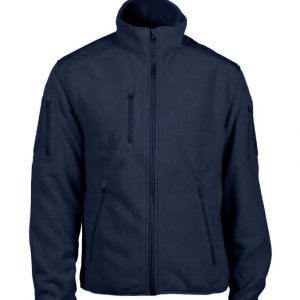 Veste polaire marine GK DUTYCALL pour professionnel et outdoor, fermeture centrale zippée et poches zippées sur le devant.